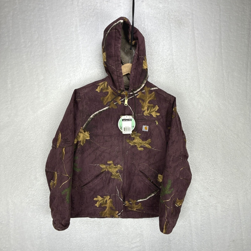 Carhartt Sierra Jacket Sherpa Womens Medium 102309 546 RealTree Camo Purple NWT - Picture 1 of 16